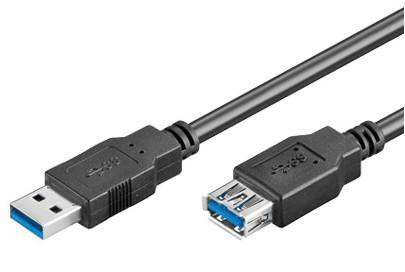 Goobay Verlängerungskabel USB 3.0, 1,8m, schwarz, bulk