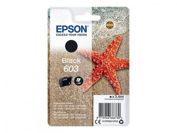 Patrone Epson 603 T03U1 black 3,4 ml