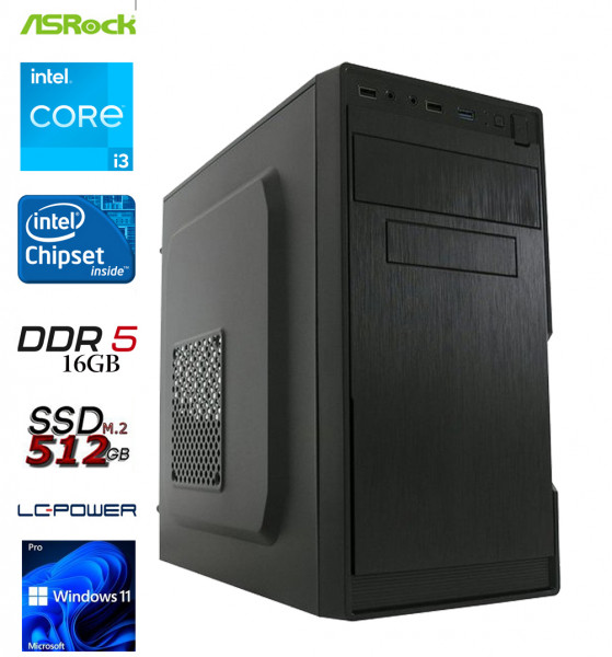 PC OfficeLine: Intel Core i3-14100 | 16GB | Intel UHD Graphics 730 | 512GB M2 | DVD | W11P