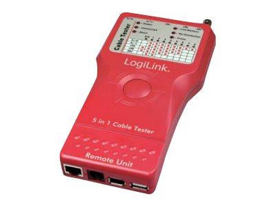 LogiLink Kabeltester 5in1 RJ45/RJ11/USB/BNC/IEEE1394 Stecker