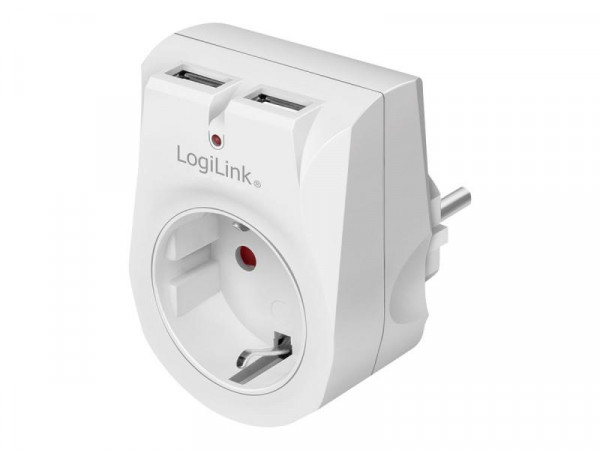 LogiLink Steckdosenadapter 1x CEE 7/3 + 2x USB-A