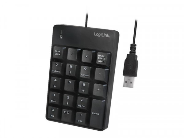 LogiLink Keypad mit USB-A Anschluss schwarz