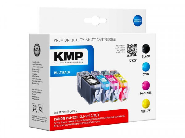 KMP Patrone Canon PGI520BK color 325-535 S. C72V kompatibel