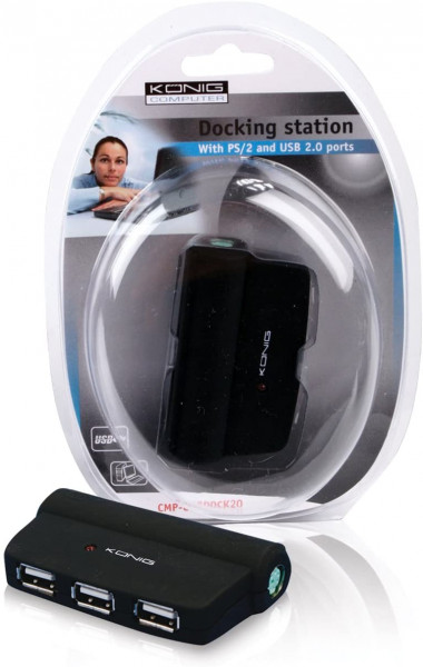 KÖNIG USB 2.0 MINI DOCKING STATION Länge: 2,0m