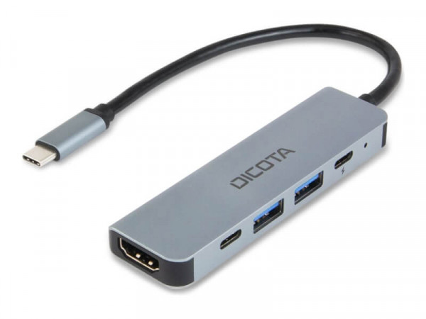 Dicota USB-C 5-in-1 Video Hub 4K PD 100W silver