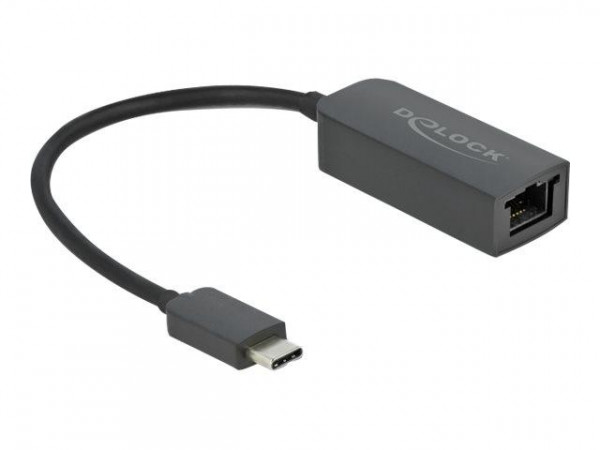 DELOCK Adapter USB Typ-C Stecker zu 2,5 Gigabit LAN kompakt