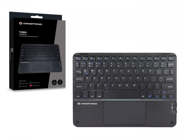 CONCEPTRONIC Wireless Tastatur, Layout englisch 10" schwarz