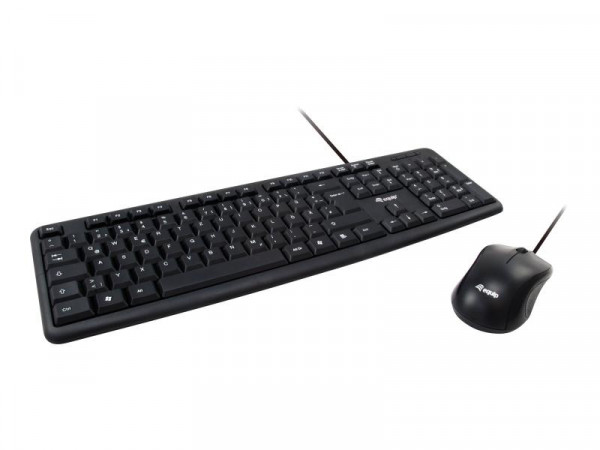 Equip Kabelgebundene Kombi Keyboard+Mouse, schwarz, Spanisch