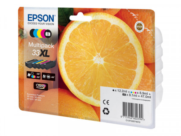 Patrone Epson 33 5er-Pack black + color XL T3357