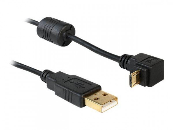 USB Kabel Delock A -> Micro-B 90° St/St 1.00m sw