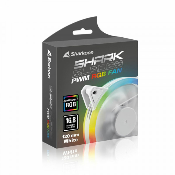 Sharkoon Lüfter 120*120*25 SHARK Blades PWM RGB weiß