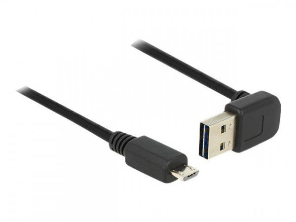 USB Kabel Delock A -> Micro-B St/St 1.00m 90°sw Easy USB