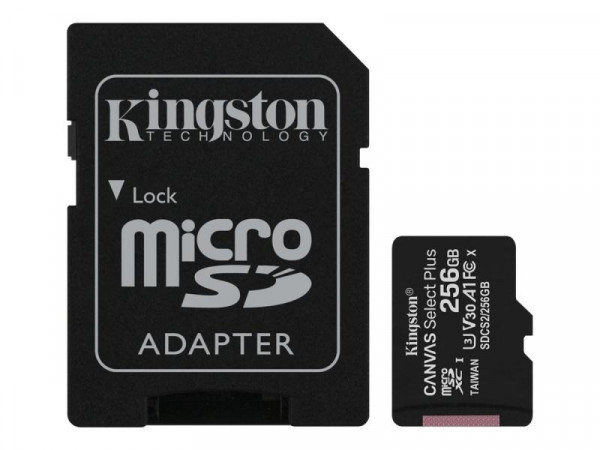 SD MicroSD Card 256GB Kingston SDXC Canvas+ (Class10)