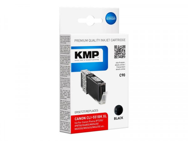 KMP Patrone Canon CLI-551BK XL black 5400 Seiten C91