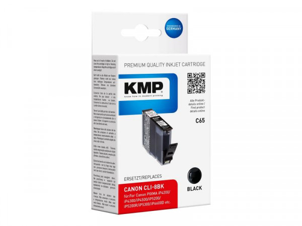 KMP C65 - 13 ml - Schwarz - Tintenpatrone (Alternative zu: Canon CLI-8Bk)