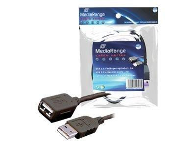 MediaRange USB-Kabel Verl. AA St/Bu 3.00m schwarz