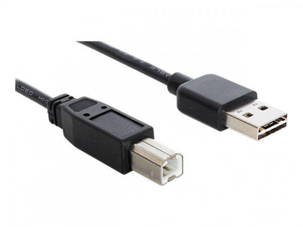 Easy USB Kabel Delock A -> B St/St 1.00m schwarz