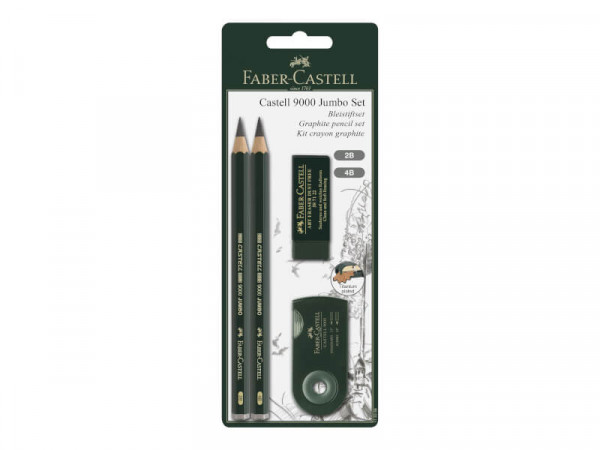 FABER-CASTELL Bleistift Castell 9000 Jumbo Set BK