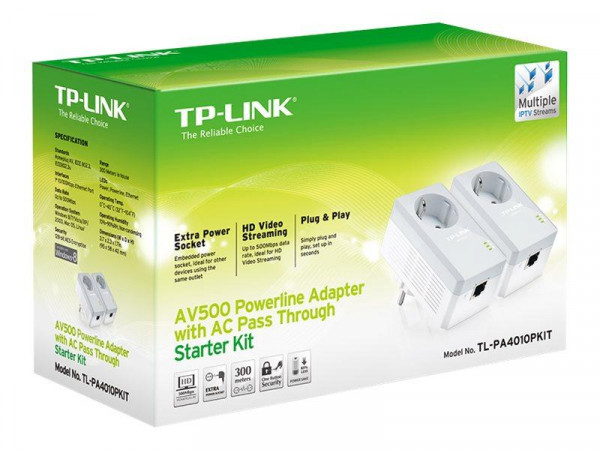Powerline TP-Link TL-PA4010P KIT Starter Kit 500Mbps/Steckd.