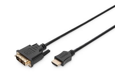 DIGITUS HDMI-Adapterkabel HDMI->DVI Full-HD 2m schwarz