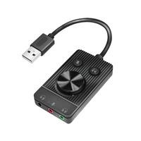 LogiLink Audio-Adapter USB 2.0 3x3,5mm/F m.Lautstärkeregler