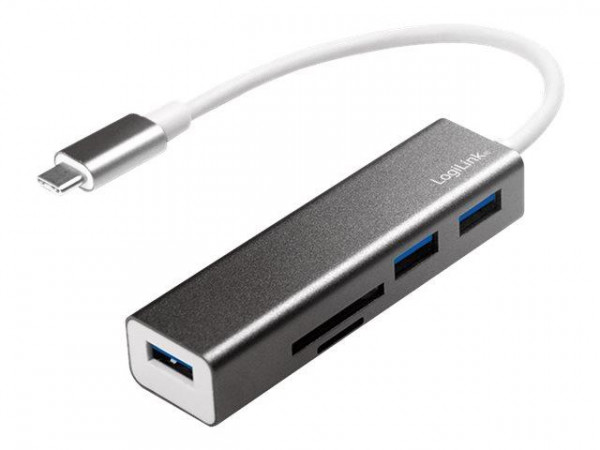 LogiLink USB-C 3-port HUB mit Kartenleser