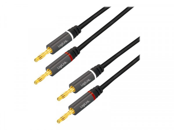 LogiLink Lautsprecherkabel, 2x2.50 mm2 + Bananenstecker 3m