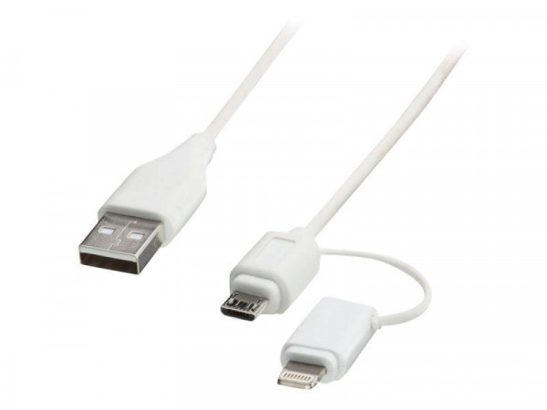 Lindy USB 2.0 an Micro-B & Lightning Kabel 1m