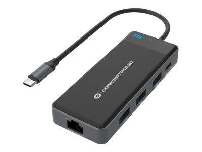 CONCEPTRONIC Adapter USB-C->2xHDMI,GbE,PD,3xUSB3.0 0.25 gr