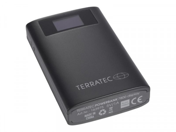TerraTec POWERBANK 7800 display - Powerbank - 7800 mAh - 2.1 A - 2 Ausgabeanschlussstellen (USB)