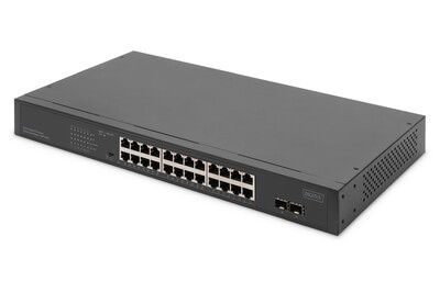 DIGITUS Switch 24-Port Gigabit Unmanaged schwarz