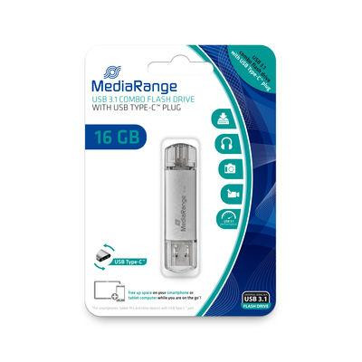MediaRange USB-Stick 16 GB USB 3.1 combo mit USB Type-C