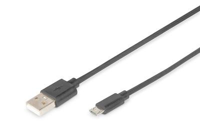 DIGITUS Micro USB 2.0 Anschlusskabel, 1,8m, schwarz