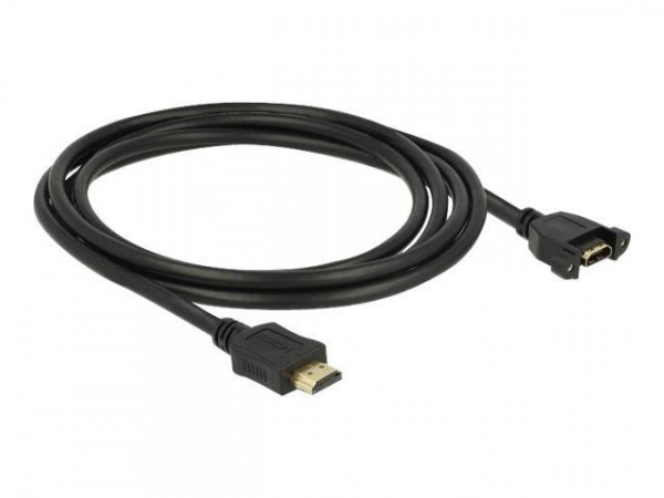 DELOCK HDMI-Kabel A->A St/Bu z.Einbau 4K 30Hz 2.00m schwa
