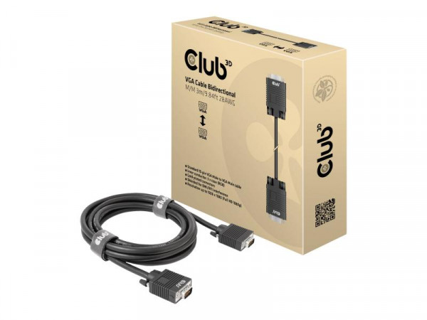 Club3D Kabel VGA > VGA 3m St/St