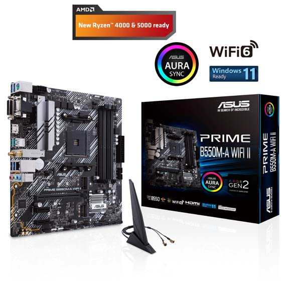 Mainboard ASUS PRIME B550M-A (WI-FI II) (AMD,AM4,DDR4,mATX)