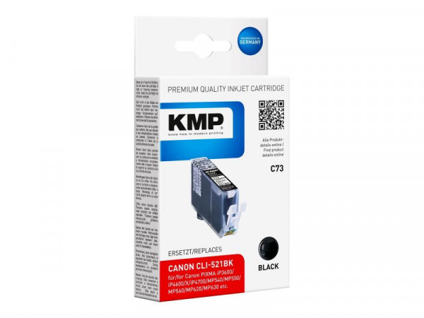 KMP Patrone Canon CLI521BK ph. black 1250/325S. C73