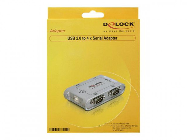 Seriell-Hub Delock 4-Port 1x USB -> 4x D-Sub9 extern