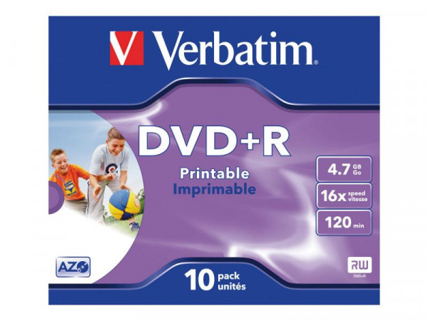 DVD+R Verbatim 4,7GB 10pcs Pack 16x JewelCase wide