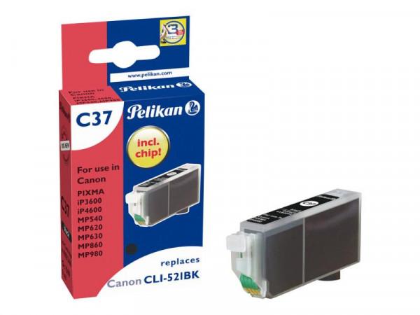 Pelikan C37 - Schwarz - Tintenpatrone (Alternative zu: Canon CLI-521BK)