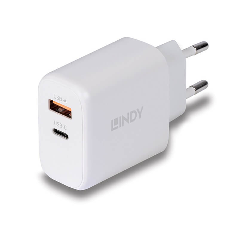 LINDY USB Ladegerät Typ A+C GaN Charger 65W, weiß | K&M Computer