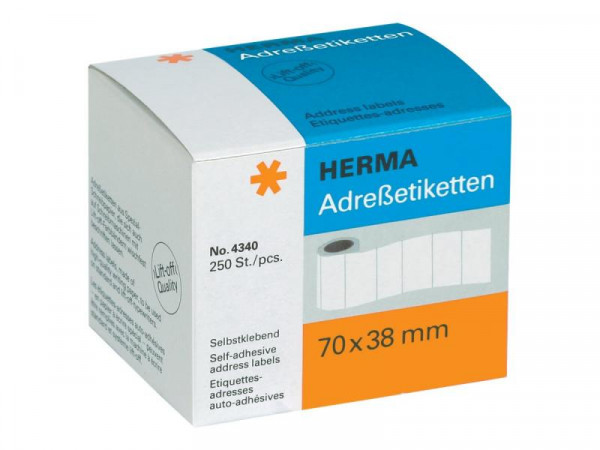 HERMA Adressetik. auf Rollen weiß 70x38 mm Papier 250 St.