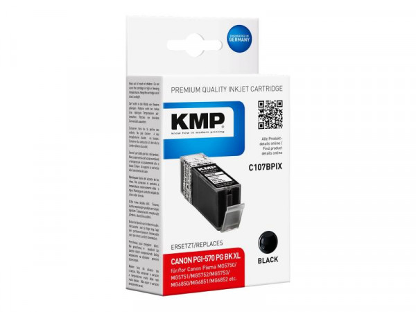 KMP Patrone Canon PGI570 XL black pigm. 500S. C107BPIX