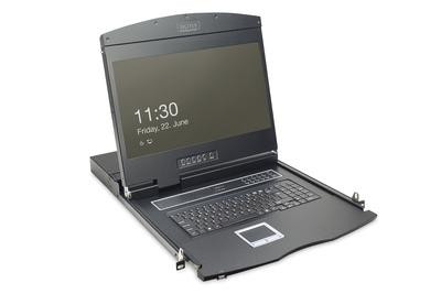 DIGITUS Modulare Konsole 19"TFT,8-Port CAT5 KVM&Touchpad,