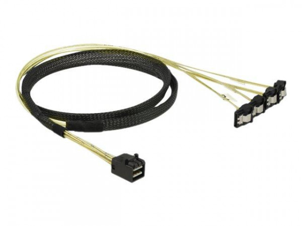 DELOCK SAS-Kabel MiniSAS HD SFF-8643 > 4xSATA 7Pin gew. 1.0m