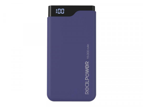 Powerbank RealPower PB-15000C midnight blue, USB C