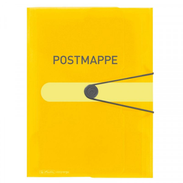 Herlitz Gummizugmappe A4 PP Postmappe transparent gelb
