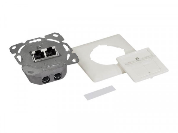 LogiLink Cat.6A Netzwerkdose UP2x RJ45 geschirmt,reinweiß