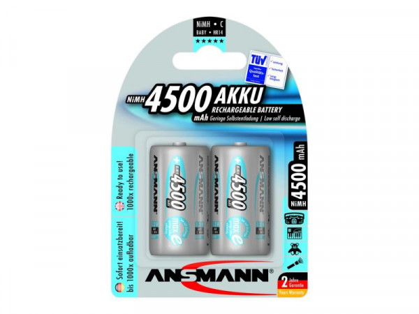 Ansmann maxe Baby C NiMH Akku 4500mAh, 2er-Pack