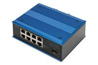 DIGITUS Switch Ind. 8-Port Gigabit 30W PoE Unmanaged blau